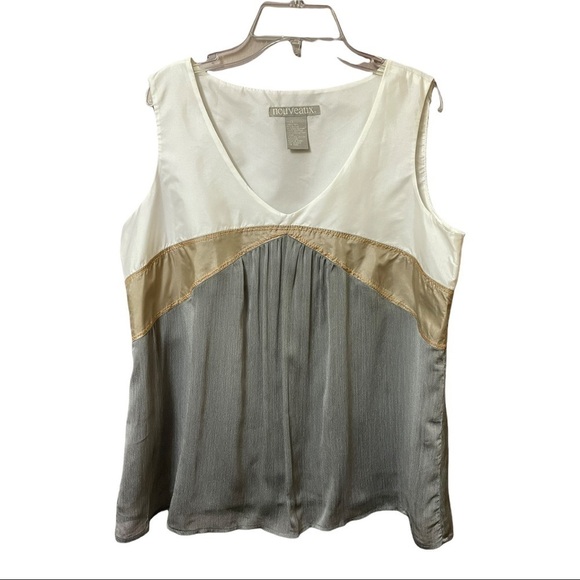 NOUVEAUX color block nylon/poly tank top. - Picture 1 of 5